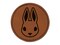 Cute Bunny Rabbit Head Round Iron-On Engraved Faux Leather Patch Applique - 2.5"